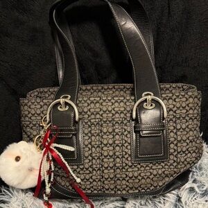 Coach Black and Tan Shoulder Bag
